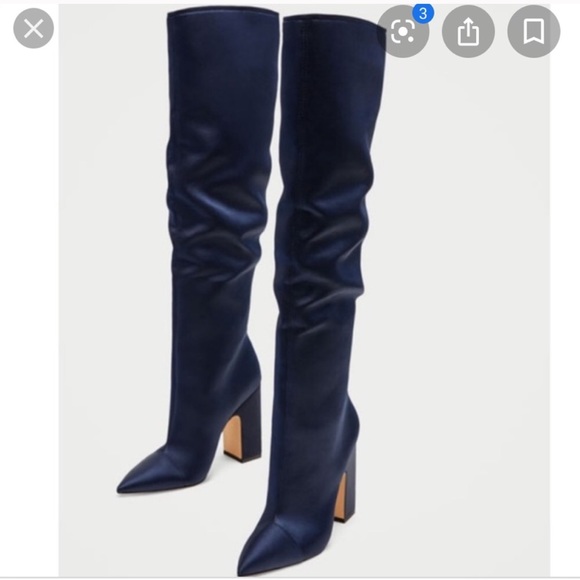 Zara Shoes - Zara satin knee high boots